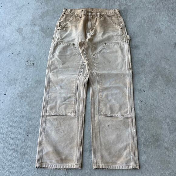Vintage Y2K Carhartt brown double knee work wear carpenter pants - Picture 1 of 7